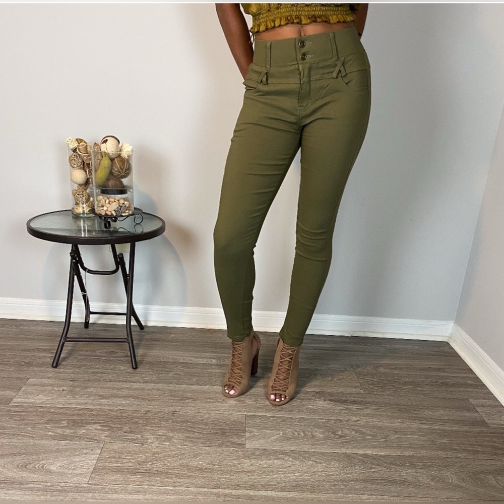 Indero olive green pants waist
